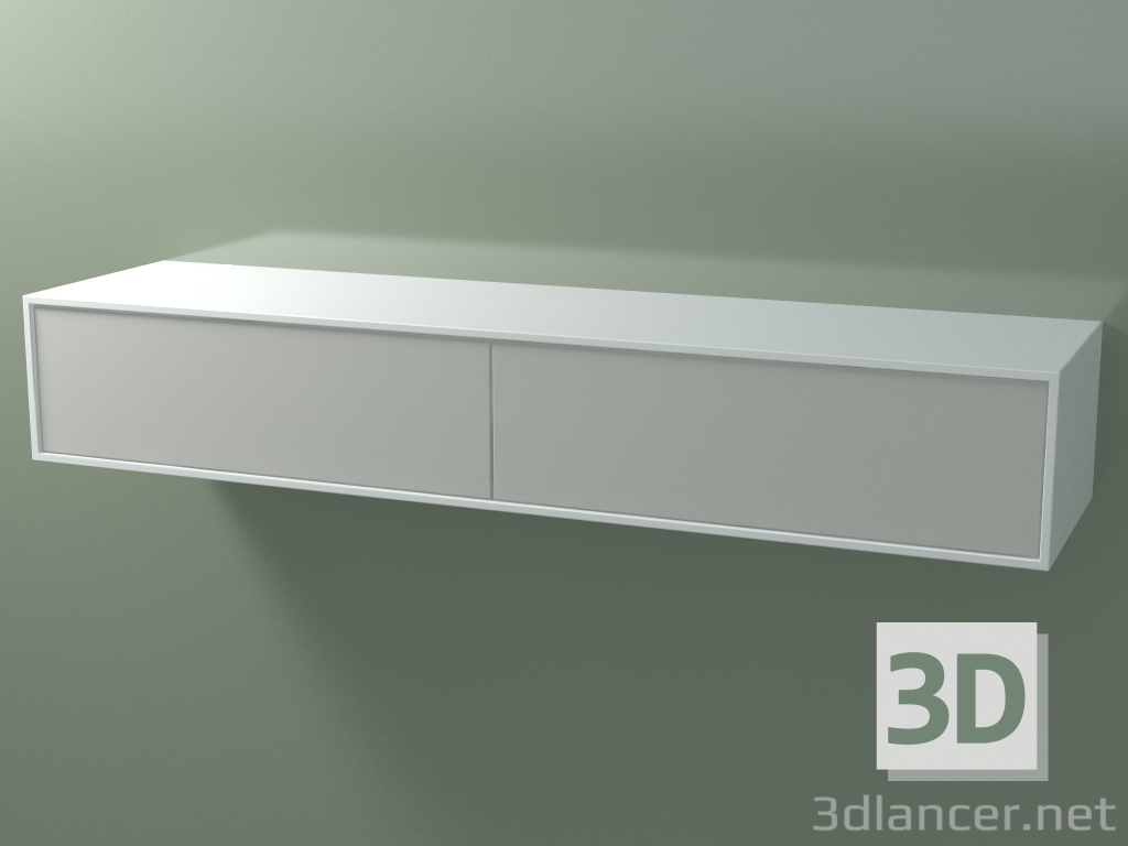 3d model Double box (8AUFAA02, Glacier White C01, HPL P02, L 144, P 36, H 24 cm) - preview
