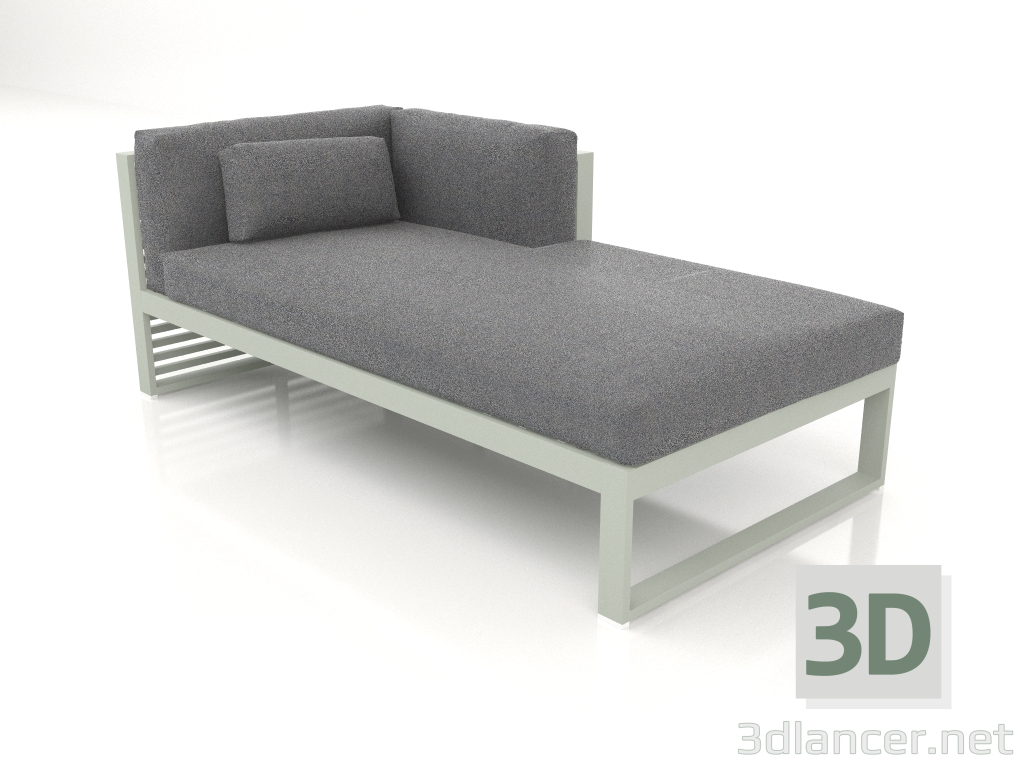 3D Modell Modulares Sofa, Abschnitt 2 rechts (Zementgrau) - Vorschau