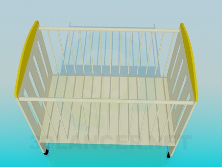 3d model nursery bed - preview