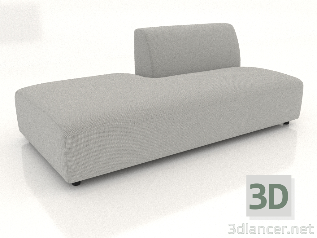 3D Modell Sofamodul 1-Sitzer (L) 180x90 nach links ausziehbar - Vorschau