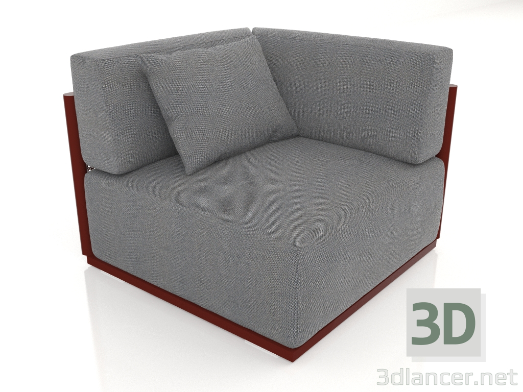 modèle 3D Module de canapé section 6 (Rouge vin) - preview