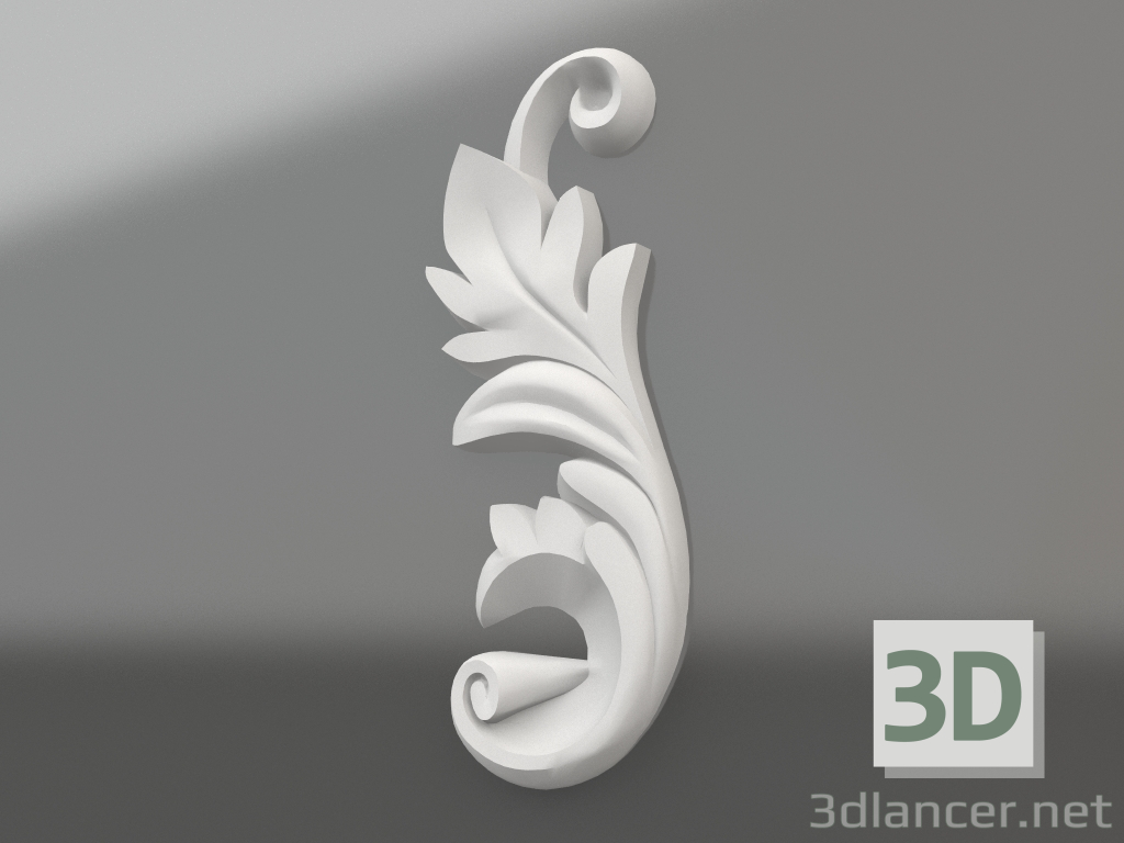 Modelo 3d Elemento decorativo de gesso DE 045 B (159х56) - preview