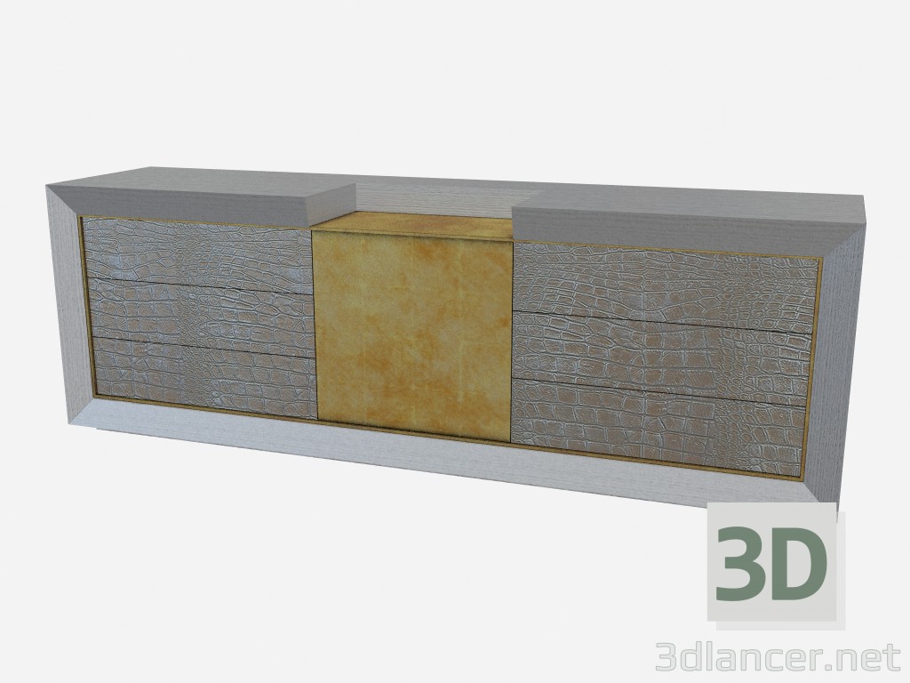 modèle 3D Coffre rectangulaire Art déco papillon 01 - preview