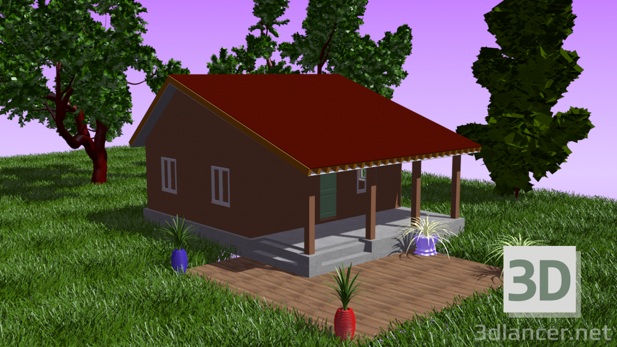 3D ev numarası 2 modeli satın - render