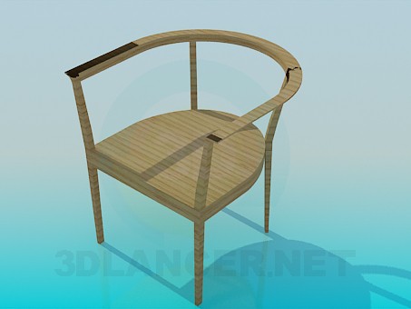modello 3D Sedia in legno - anteprima