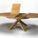3d Round folding table solid oak (round folding table made of solid oak) model buy - render