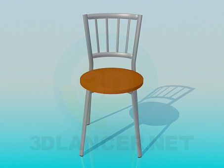 modèle 3D Chaise en aluminium avec siège rond - preview