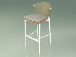 Bar stool 050 (Olive, Metal Milk, Teak)