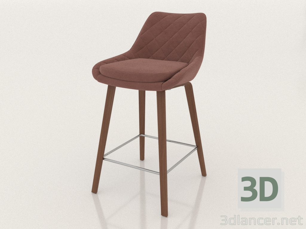 3D modeli Yarı bar sandalyesi Joan (65) (mercan) - önizleme