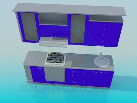 3D modeli Küçük mutfak takımı - önizleme