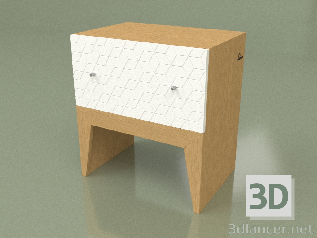 modèle 3D Table de chevet ENCORE NEUVE (freza zvezda ral 9003 dub) - preview