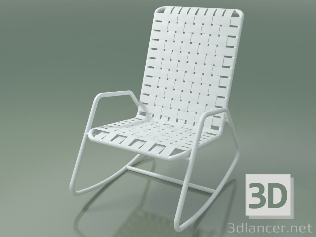 modello 3D Sedia a dondolo InOut (809, alluminio laccato bianco) - anteprima