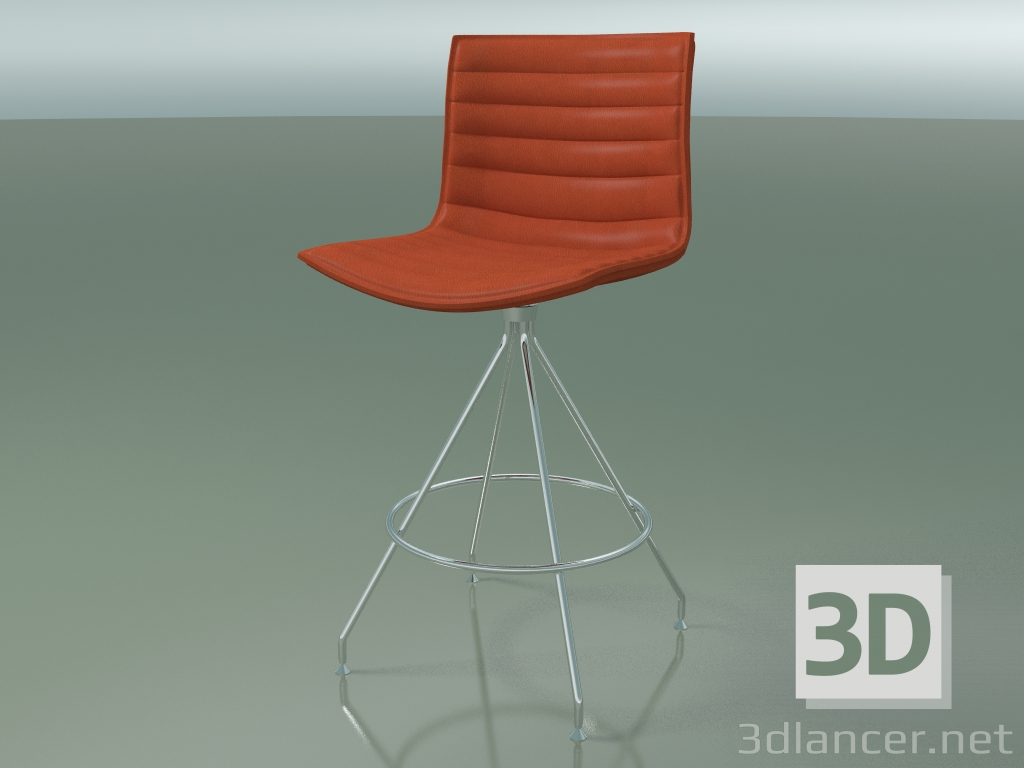 modello 3D Sedia da bar 0322 (con rivestimento in pelle sfoderabile a righe) - anteprima
