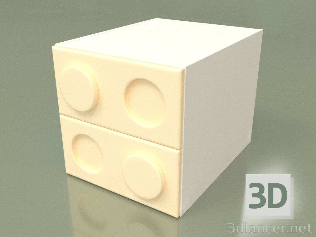 modèle 3D Table de chevet pour enfants (Crème) - preview