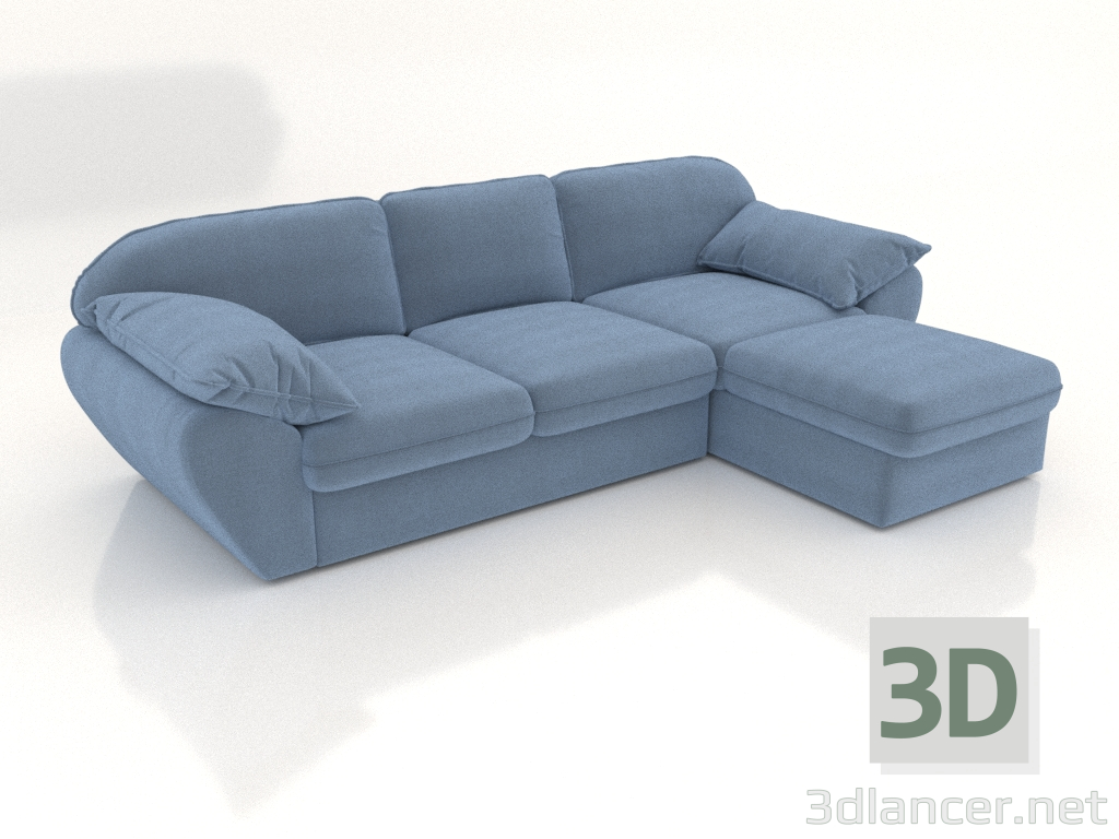 3 डी मॉडल सोफा-बेड बड़ा लाउंज - पूर्वावलोकन