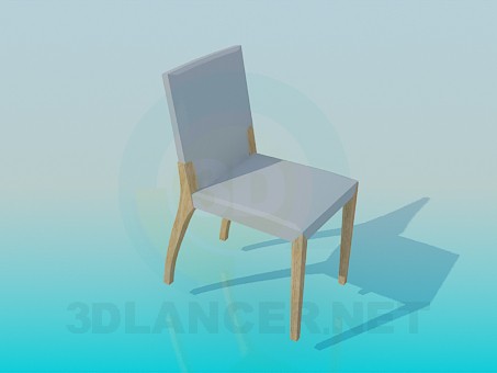 3 डी मॉडल लकड़ी के पैर पर कुर्सी - पूर्वावलोकन