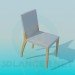 modèle 3D Chaise sur pieds en bois - preview