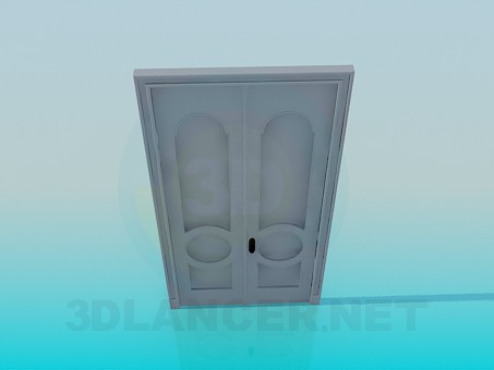 3d модель Вхідна подвійні двері – превью