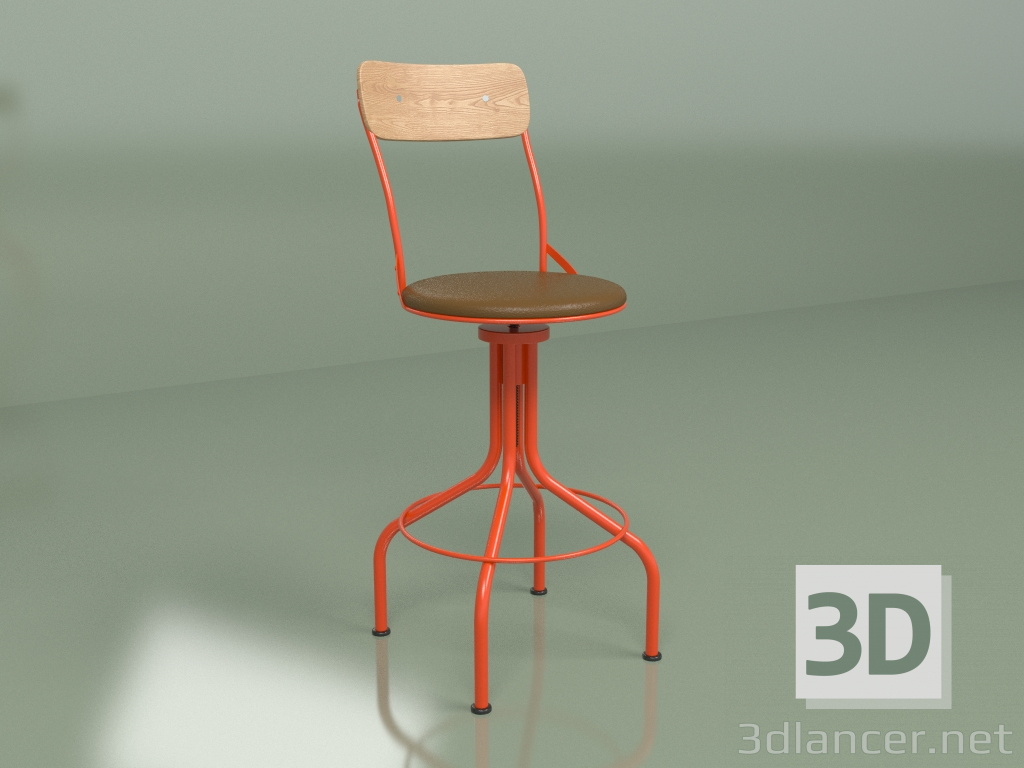 3d модель Барный стул Vintner (красный) – превью