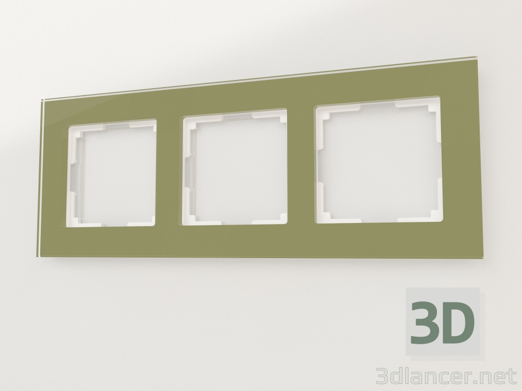 modèle 3D Cadre pour 3 poteaux Favorit (pistache) - preview