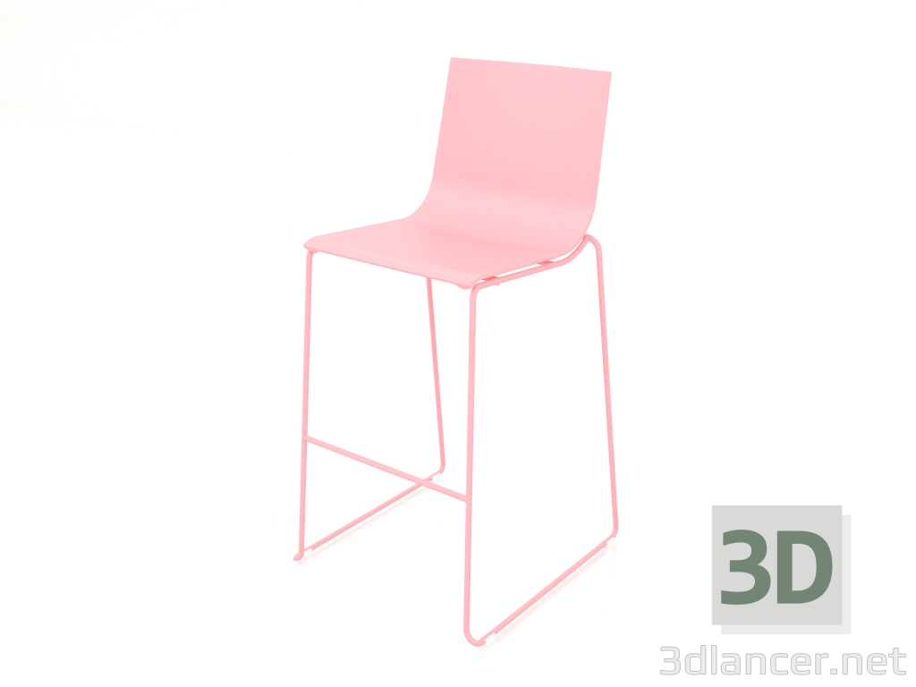 3d model High stool model 1 (Pink) - preview