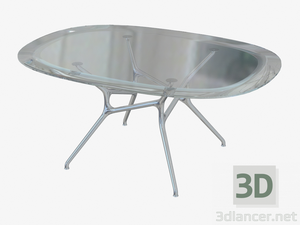 modèle 3D Table de salle à manger ovale - preview
