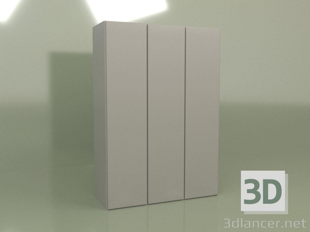 3D modeli Gardırop 3 kapaklı Mn 130 (gri) - önizleme