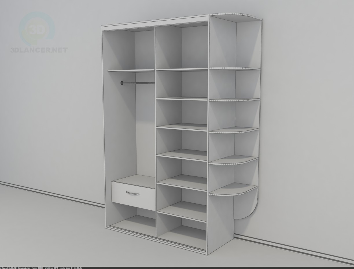 3d model Simple cupboard - preview