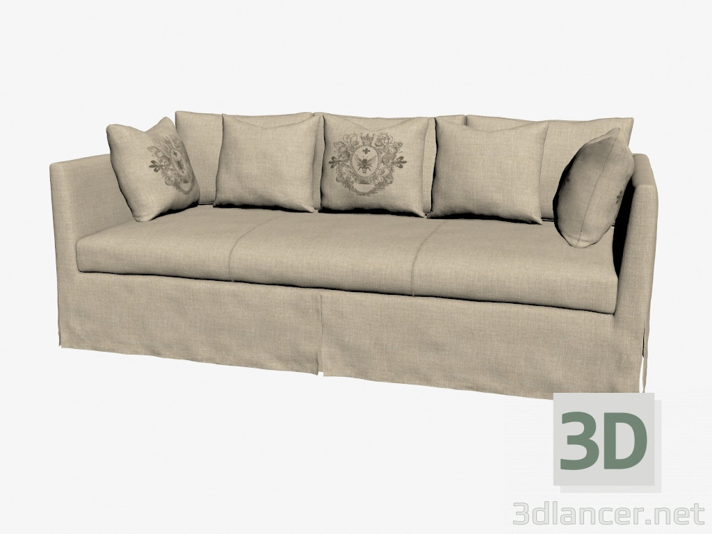 3D modeli Üçlü kanepe, klasik tarzda (hafif) - önizleme