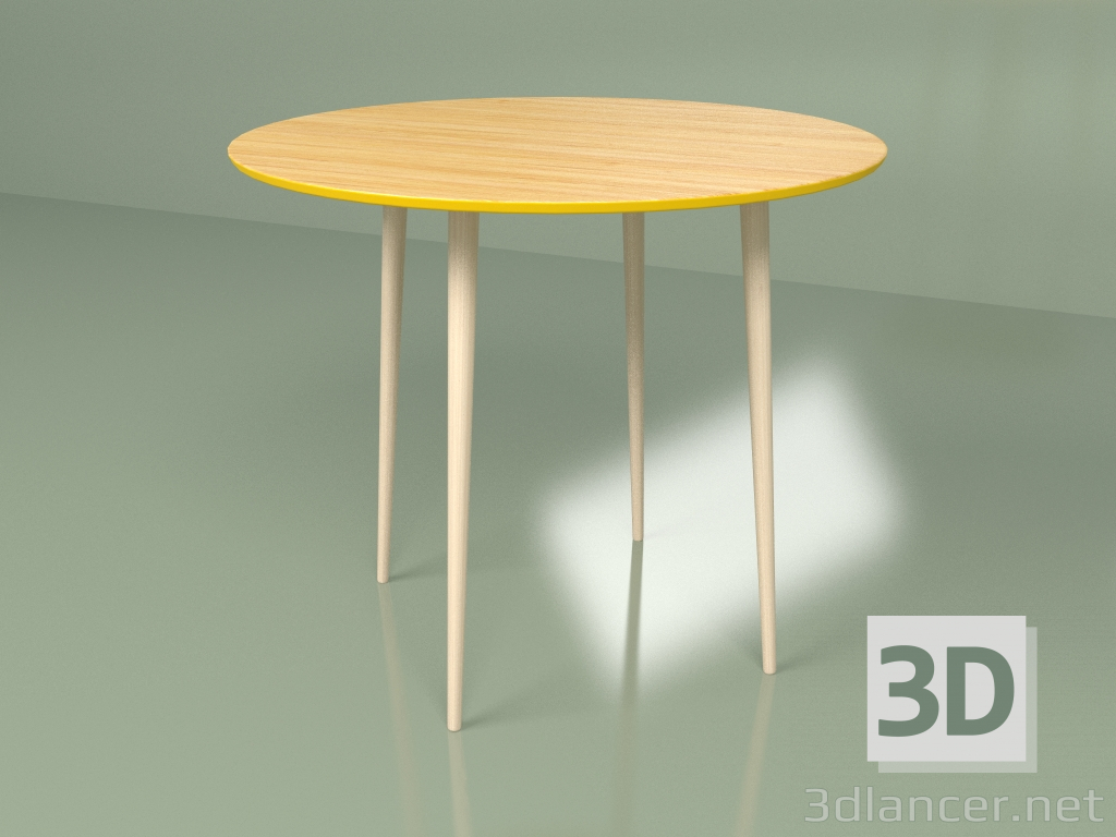 3d model Mesa de cocina enchapada Sputnik 90 cm (amarillo-mostaza) - vista previa