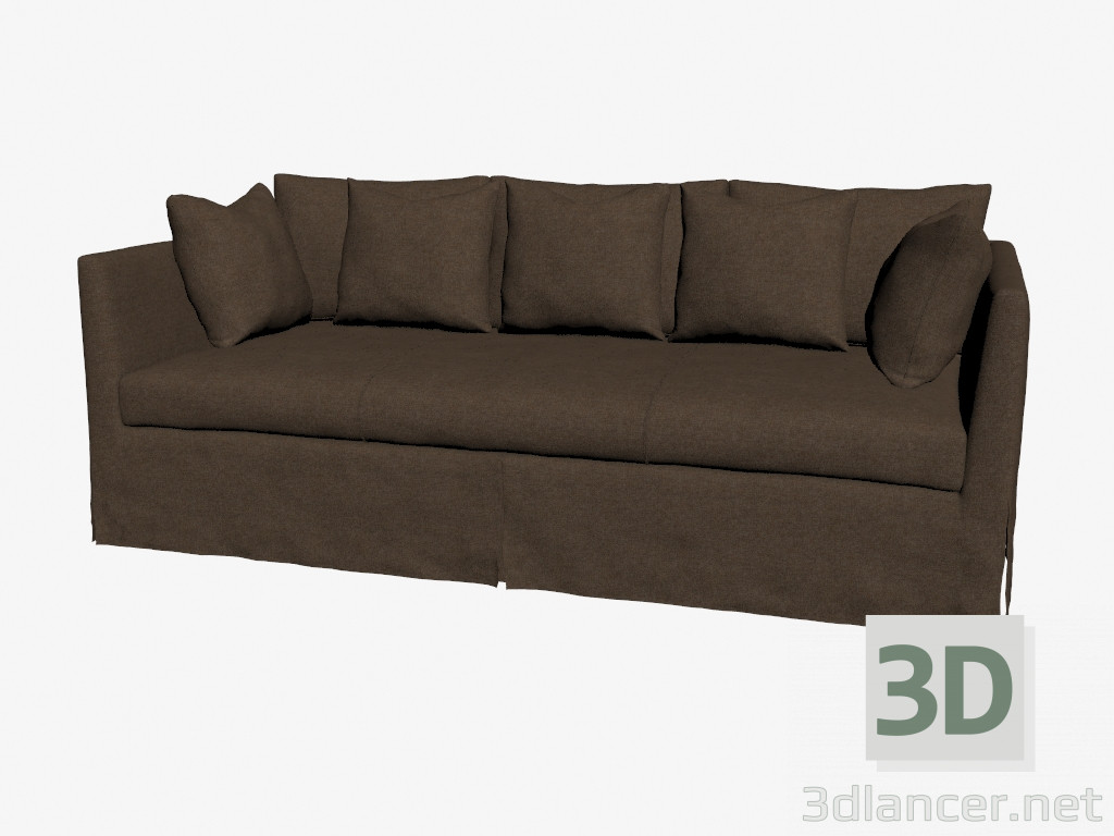 3d модель Тримісний диван у класичному стилі (темний) – превью