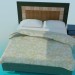 3d модель Кровать с тумбочкой – превью