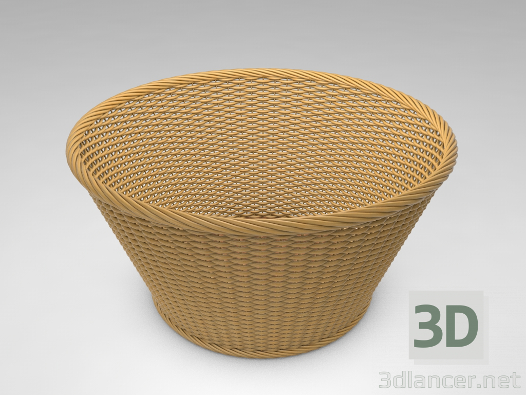3d 3D Wicker Basket model buy - render