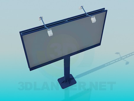 modèle 3D Panneau d’affichage recto-verso - preview