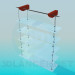 modèle 3D Étagères à charnières avec étagères en verre - preview