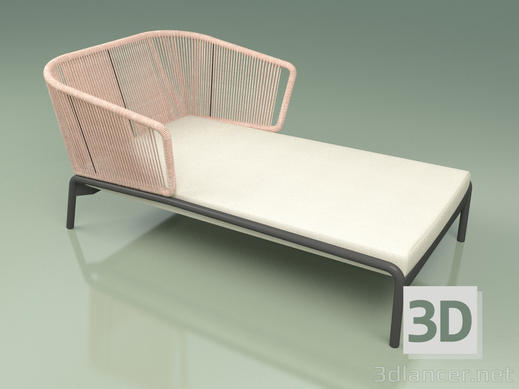 modèle 3D Chaise longue 004 (Cordon 7mm Rose) - preview