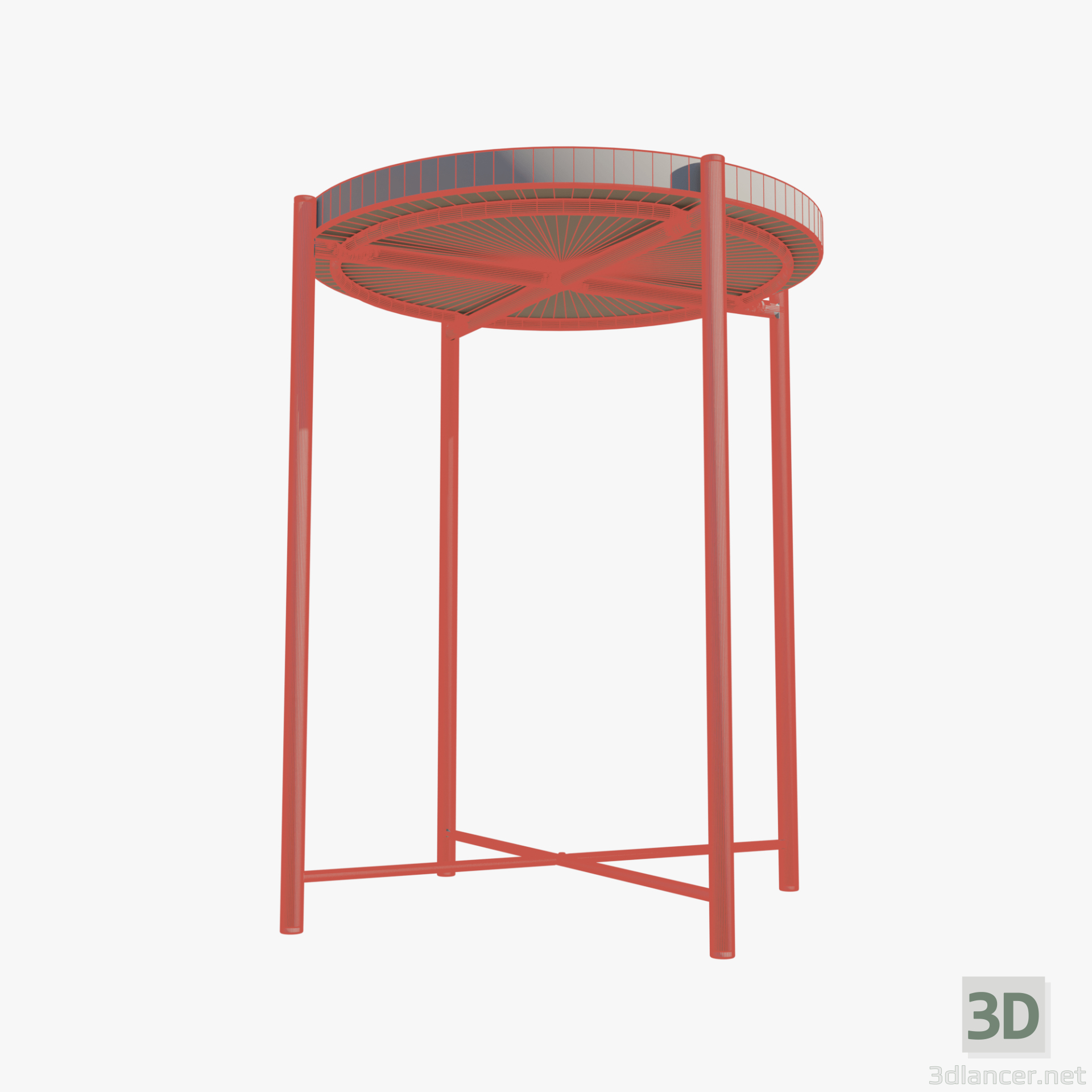 3d Стол Гладом красный IKEA модель купить - ракурс