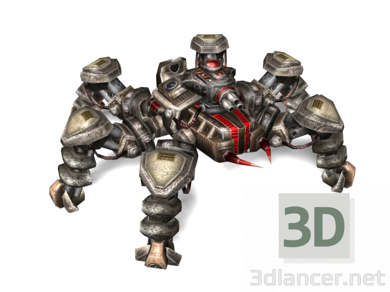 3D Modell Roboter Spinne-Käfer LowPoly - Vorschau