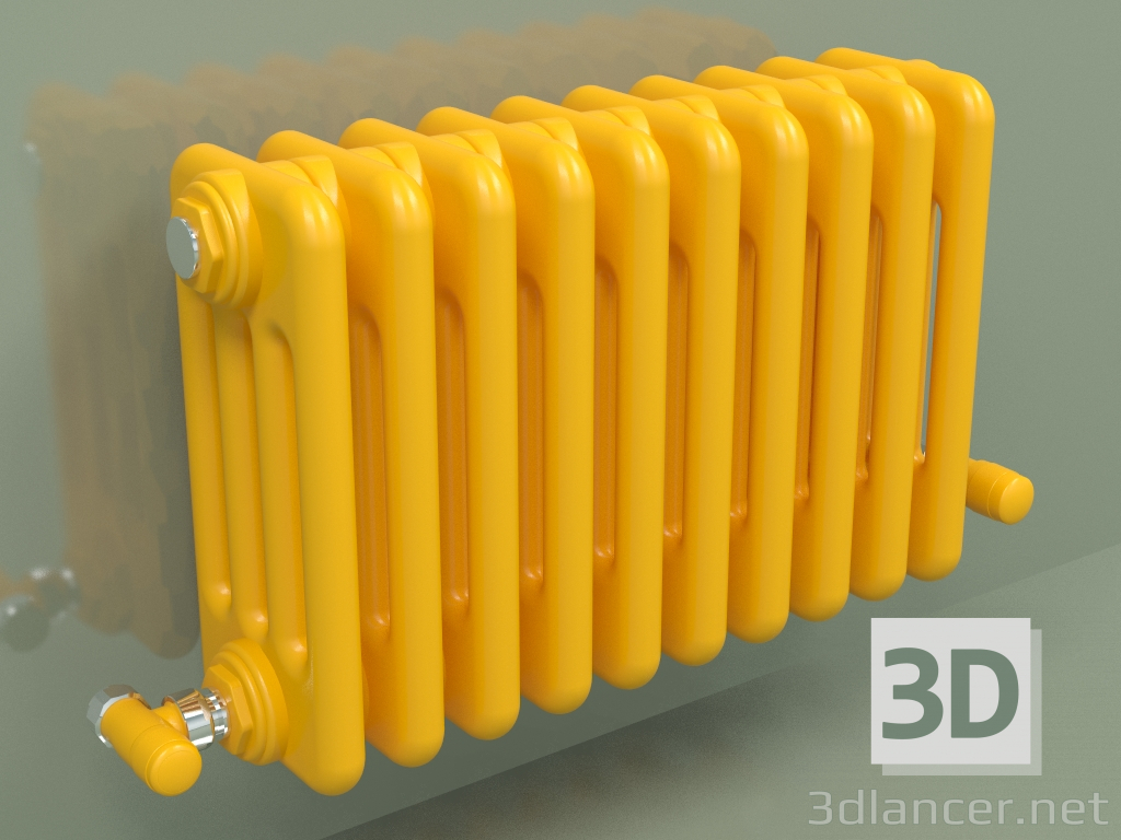 3D Modell Kühler TESI 4 (H 300 10EL, Melonengelb - RAL 1028) - Vorschau
