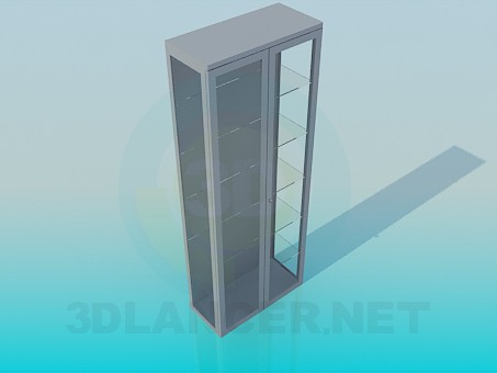 3d модель Стеллаж с закрытыми дверцами – превью