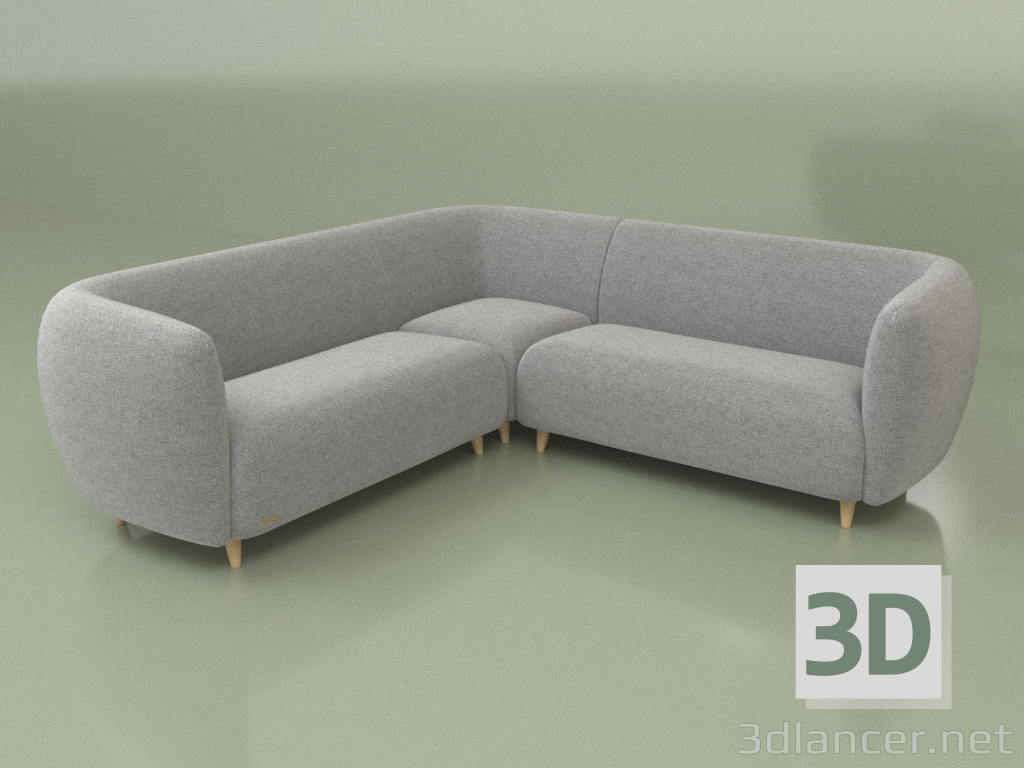 3D modeli Modüler köşe kanepe Kyoto (K5 + K7 + K5) - önizleme