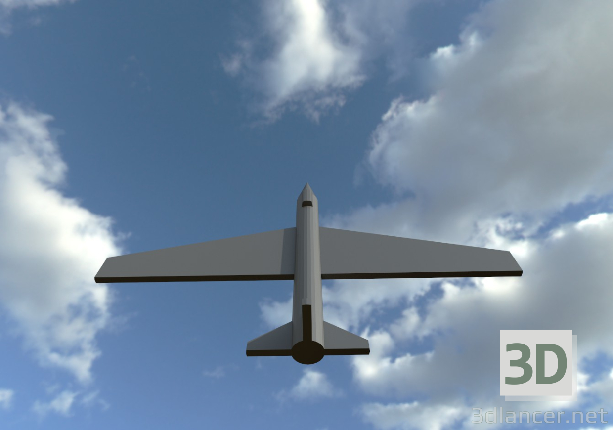 3d модель Самолет лоу поли – превью