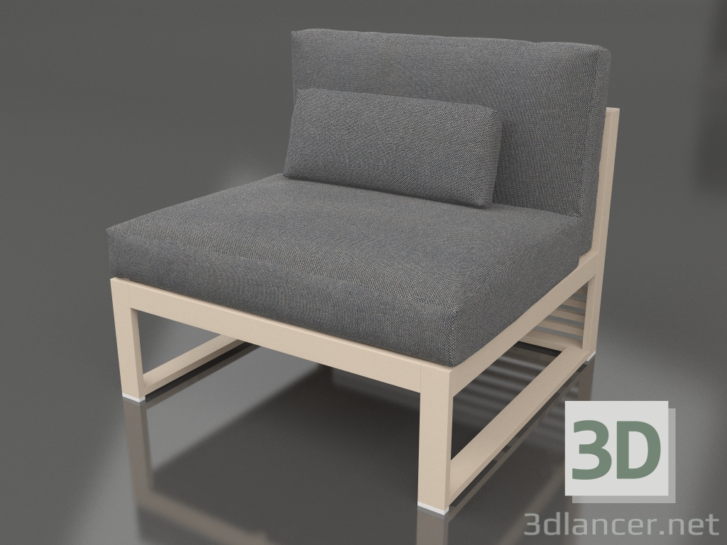 3d model Modular sofa, section 3, high back (Sand) - preview