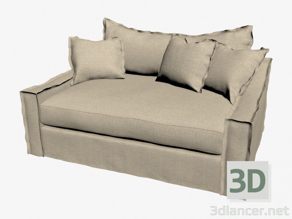 3D modeli Çift kişilik yatak kanepe LOVESEAT (hafif) - önizleme