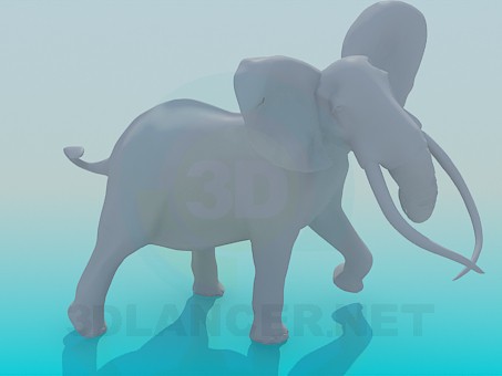 modello 3D Elefante - anteprima