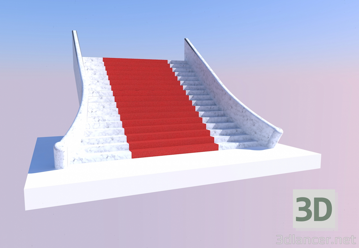 3d model Escalera principal - vista previa