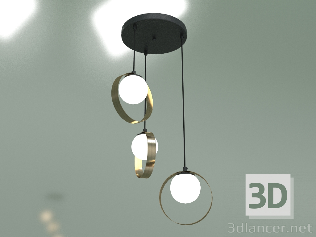 3d model Pendant chandelier Dublin 50205-3 (black-bronze) - preview