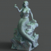 3D taş üzerinde deniz kızı modeli satın - render