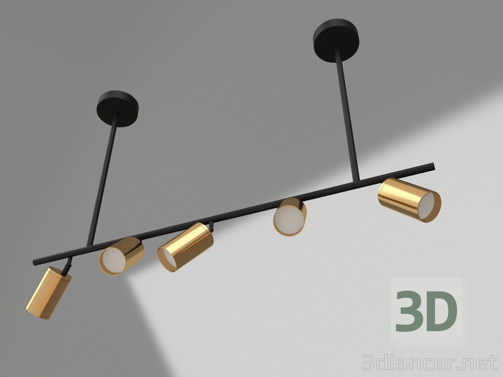 modello 3D Lampadario Kaiko nero, bronzo (07615-5) - anteprima
