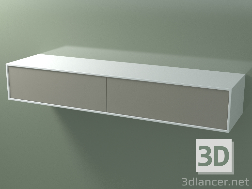 3D Modell Doppelbox (8AUFAA02, Gletscherweiß C01, HPL P04, L 144, P 36, H 24 cm) - Vorschau
